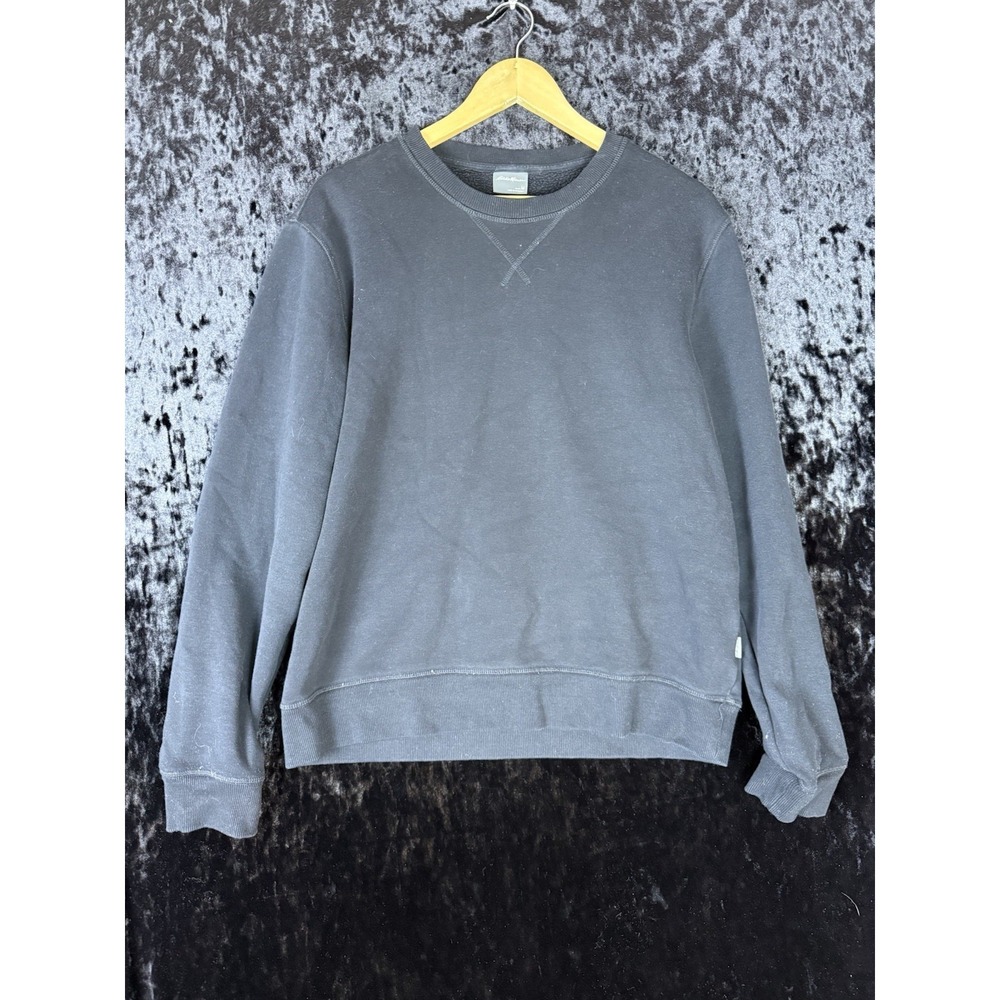 Eddie Bauer Sweater Mens M Black Pullover Cotton Crewneck Casual Comfort‎ - Picture 1 of 5